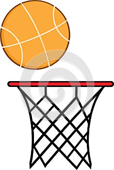 Abstract Basketball Hoop With Ball