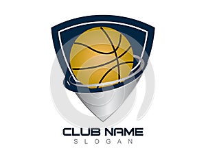 Abstract basketball logo on a white background