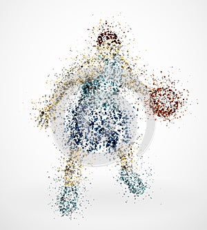 Abstract basketball player