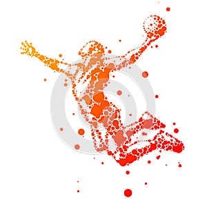 Abstract basketball player in jump