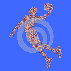 Abstract basketball player in jump Silhouette