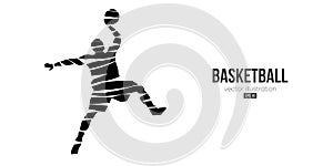 Abstract basketball player man in action isolated white background. Vector illustration