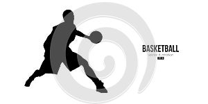 Abstract basketball player man in action isolated white background. Vector illustration