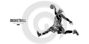 Abstract basketball player man in action isolated white background. Vector illustration