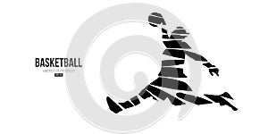 Abstract basketball player man in action isolated white background. Vector illustration