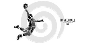 Abstract basketball player man in action isolated white background. Vector illustration