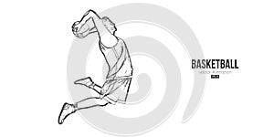 Abstract basketball player man in action isolated white background. Vector illustration