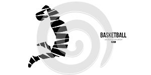 Abstract basketball player man in action isolated white background. Vector illustration