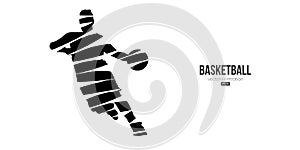 Abstract basketball player man in action isolated white background. Vector illustration