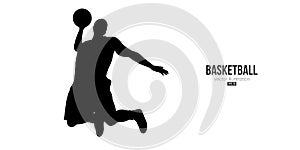 Abstract basketball player man in action isolated white background. Vector illustration