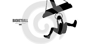 Abstract basketball player man in action isolated white background. Vector illustration