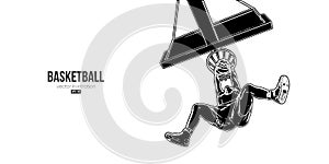 Abstract basketball player man in action isolated white background. Vector illustration