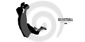 Abstract basketball player woman in action isolated white background. Vector illustration