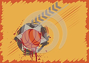 Abstract basketball playfield with splash