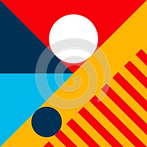 Abstract bauhaus background vector minimal 20s style
