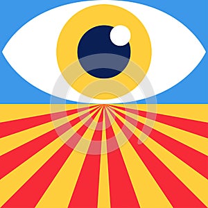 Abstract bauhaus eye banner vector