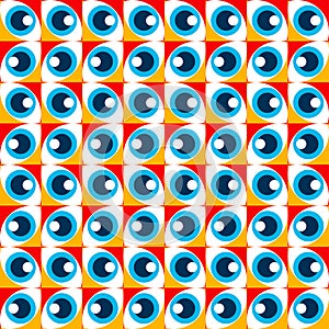 Abstract bauhaus eye pattern minimal 20s geometric style