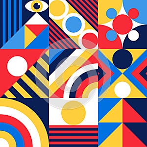 Abstract bauhaus eye pattern vector