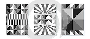 Abstract bauhaus eye poster set minimal