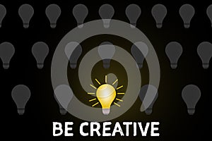 Abstract be creative vector illustration in flat cartoon style.Brainstorming, creativity, and innovation concept