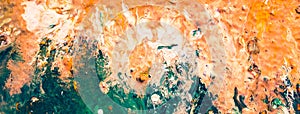 Abstract beach orange green paint art background