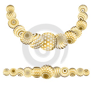 Abstract beads pattern in gold xmas color.