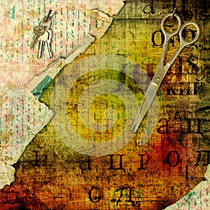 Abstract beautiful background in the style of mixed media