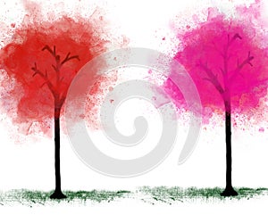 Abstract beautiful brush Colorful texture watercolor illustration painting background.