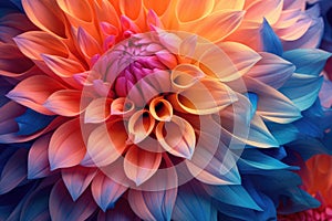 Abstract Beautiful Colorul Flower Background extreme closeup. Generative AI