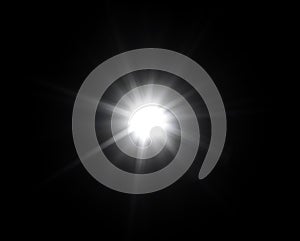 Abstract beautiful rays of light on black background.