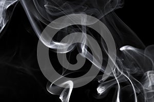 Abstract beautiful smoke on a black