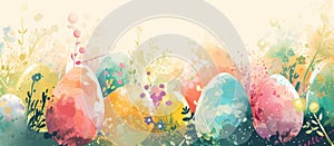 Abstract beautiful spring colours easter eggs background