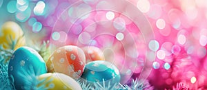 Abstract beautiful spring colours easter eggs background