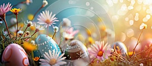Abstract beautiful spring colours easter eggs background