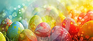 Abstract beautiful spring colours easter eggs background