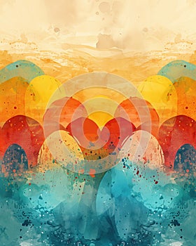 Abstract beautiful spring colours easter eggs background. vertical mobile position