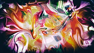 Abstract Beauty of Art Ink Paint Explode Colorful Fantasy Spread