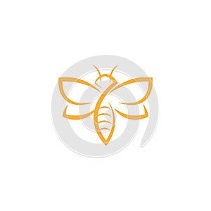 Abstract Bee Logo design vector template. Outline icon, Creative bee logo concept, vector logo illustration.