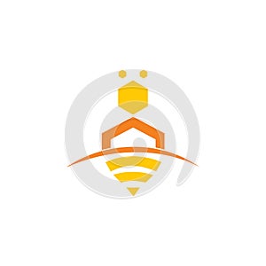 abstract bee stylish logo icon