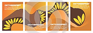 abstract beer wave liquid poster set. oktoberfest continous poster set template vector illustration