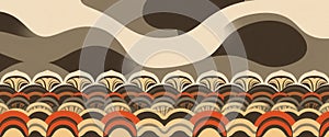 Abstract Beige, Brown, and Orange Wave Pattern Background
