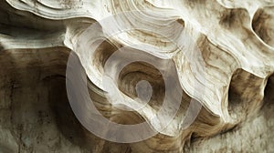 Abstract Beige Stone Carving With Wavy Patterns