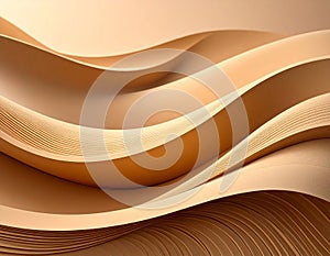 Abstract Beige Waves Background Smooth Paper Texture Neutral Colors Backdrop