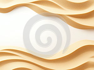 Abstract beige waves creating a serene pattern on a white background ideal for modern and minimalist design projects