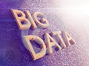 Abstract Big Data concept image. Yellow letters
