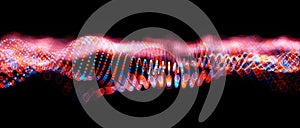 Abstract big data futuristic light wallpaper background design. Science dark pattern with structure mesh and circles