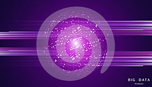 abstract Big data pink purple network circle digital connection