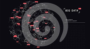 Abstract big data visualization. Advanced data design. Abstract radial graph. Visual big data analysis.