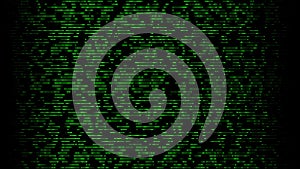 Abstract big data visualization. Flow of data as numbers strings. Information code representation. Cryptographic analysis. Stream