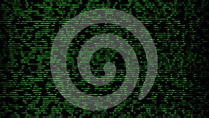 Abstract big data visualization. Green flow of data as numbers strings. Information code representation. Cryptographic analysis.